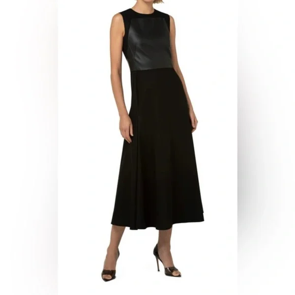 akris leather dress Akris Nappa Leather Midi Dress
